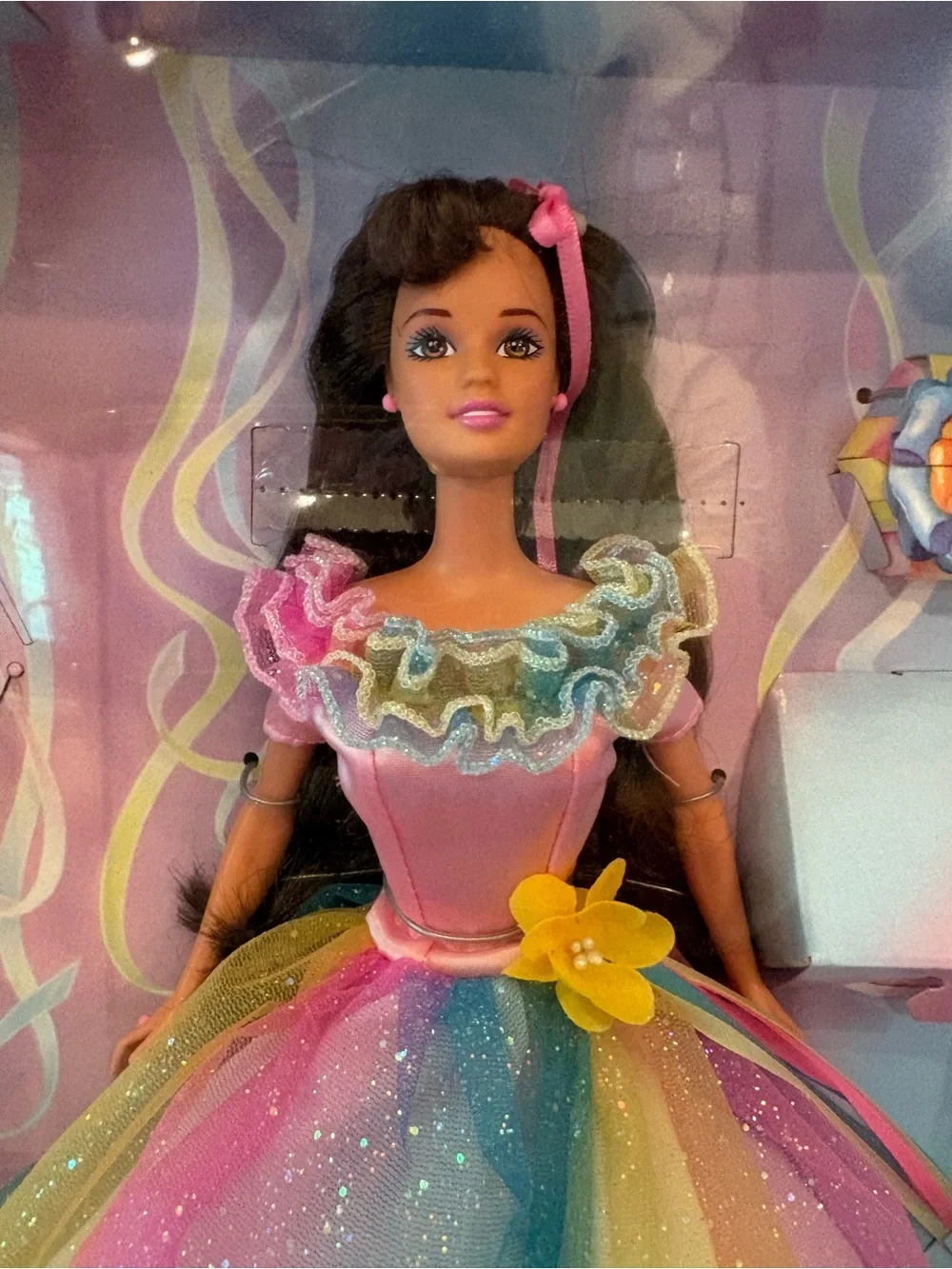 Mattel Birthday Barbie Doll 1994 12in Curly Black Hair Brown Eyes Unopened 18292